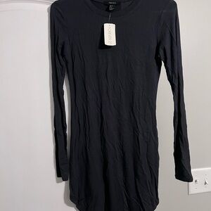 Forever 21 Dark Gray Long-Sleeve Slim Fit Bodycon Dress